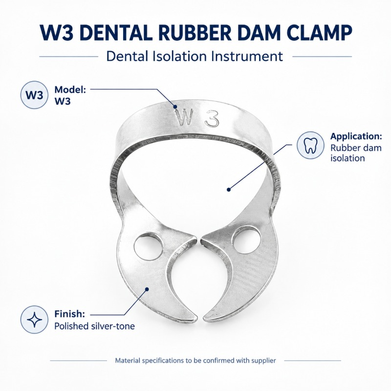 Dental Rubber Dam Clamps W2 W3 Stainless Steel Dental Isolation Instruments