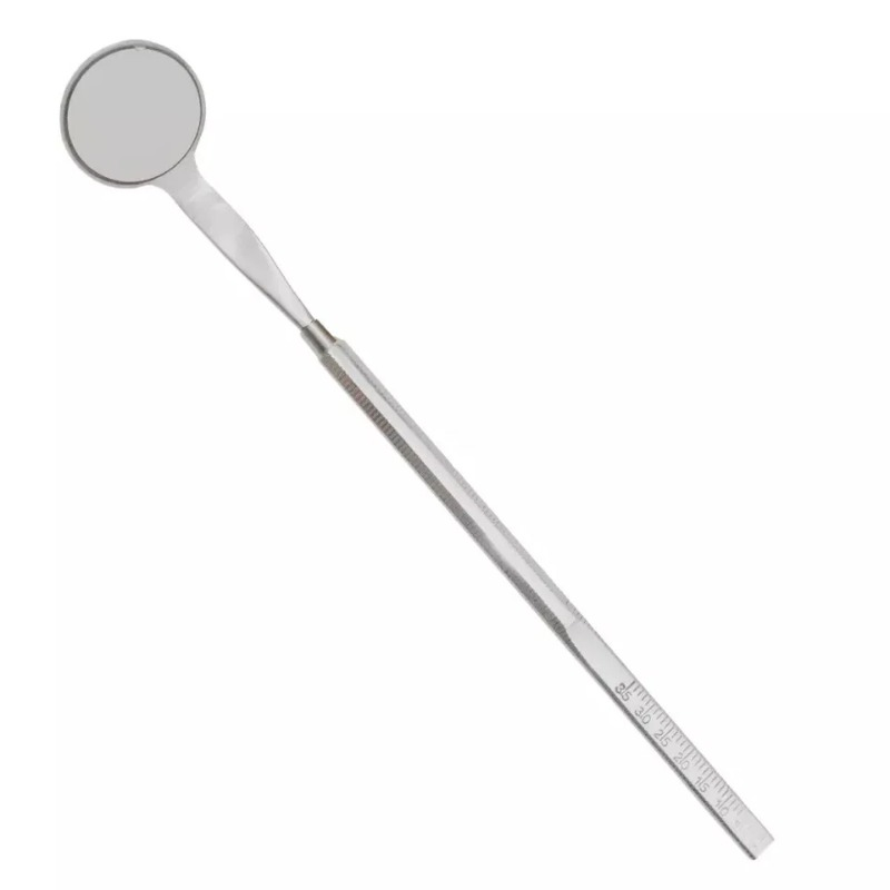Dental Mouth Mirror Double Sided Front Surface No. 5 with Scale Handle | Stainless Steel Dental Examination Instrument