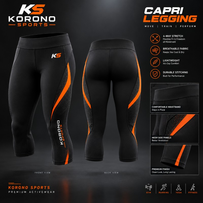 Custom Capri Leggings | Stretch Comfort & Perfect Fit