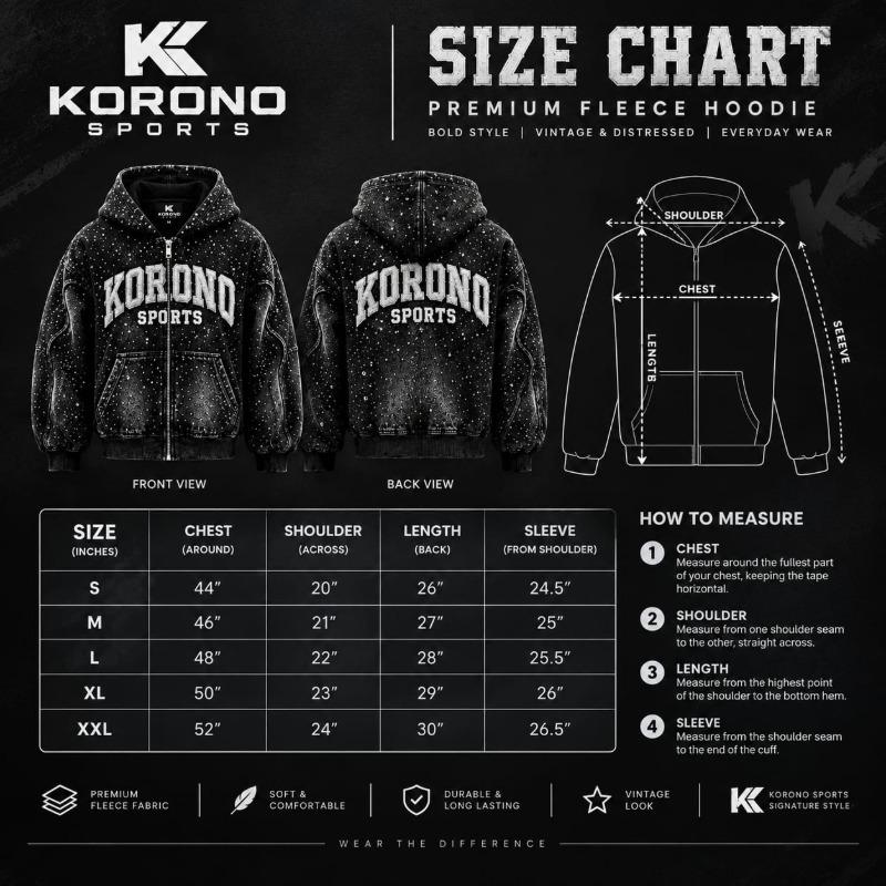 Premium Rhinestone Vintage Distressed Zip-Up Hoodie