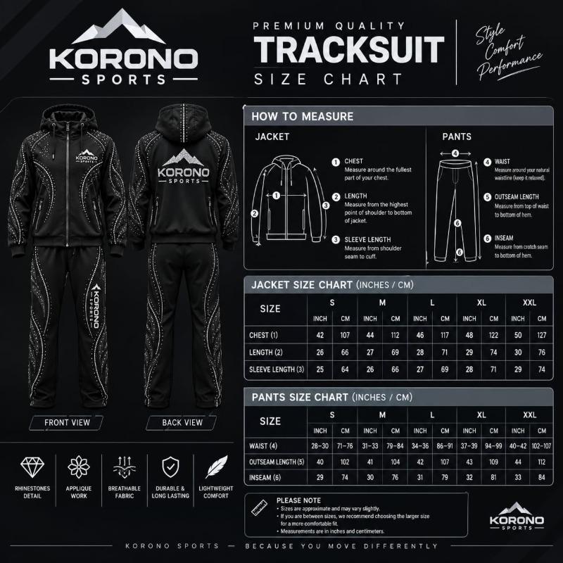 Premium Rhinestone & Appliqué Tracksuit Set – Black Edition