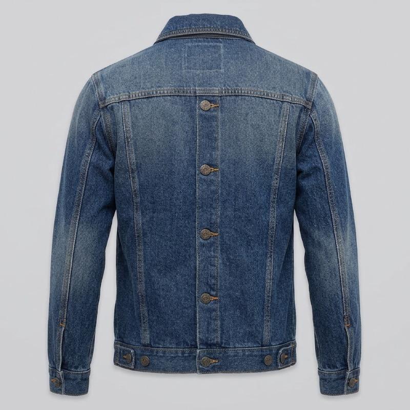 Premium Blue Denim Trucker Jacket with Custom Logo