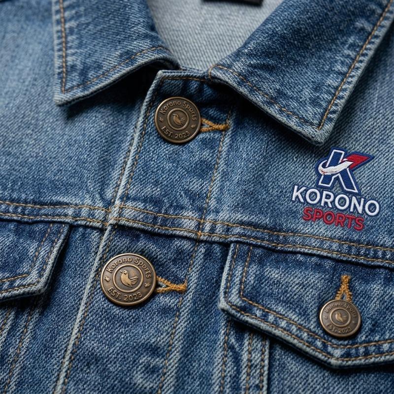 Premium Blue Denim Trucker Jacket with Custom Logo