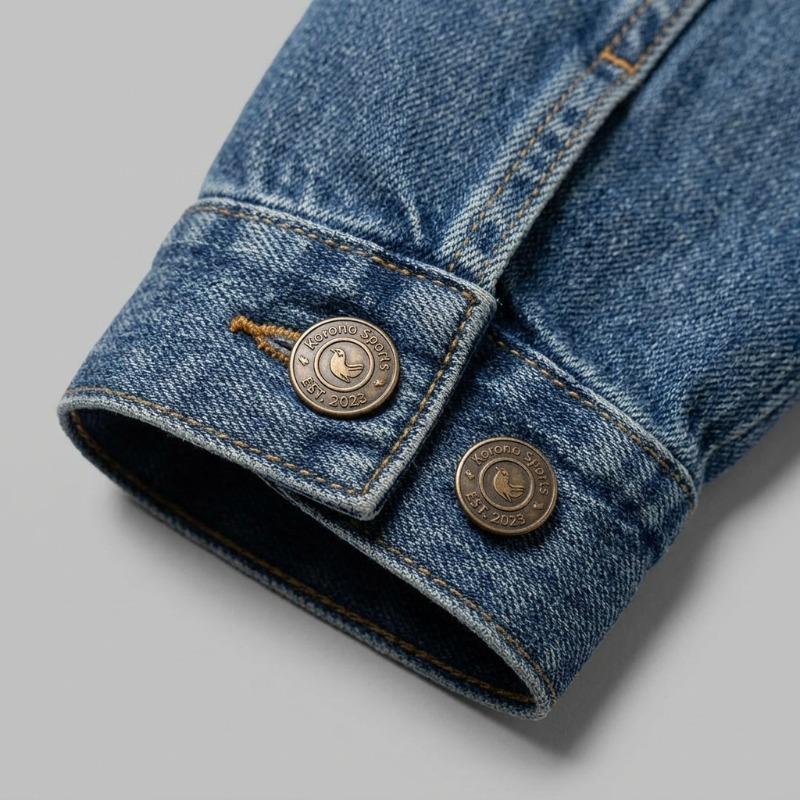 Premium Blue Denim Trucker Jacket with Custom Logo
