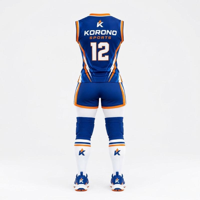 Premium Custom Volleyball Uniform Set – Royal Blue & Orange Performance Jersey