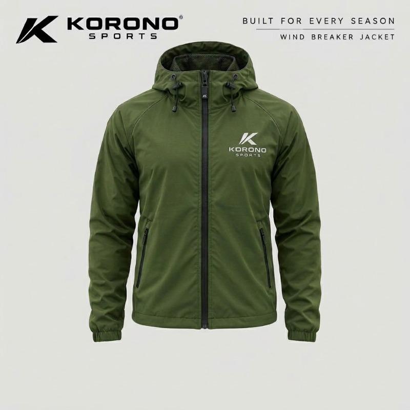 Custom Water-Resistant Windbreaker Jacket –  Wholesale Men's Full-Zip Windproof Hooded Jacket