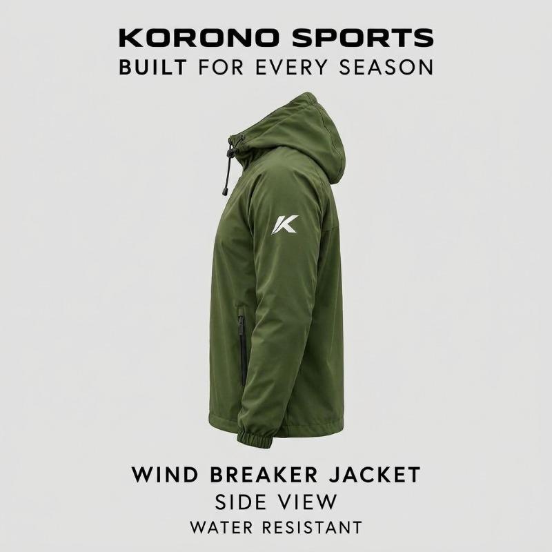 Custom Water-Resistant Windbreaker Jacket –  Wholesale Men's Full-Zip Windproof Hooded Jacket