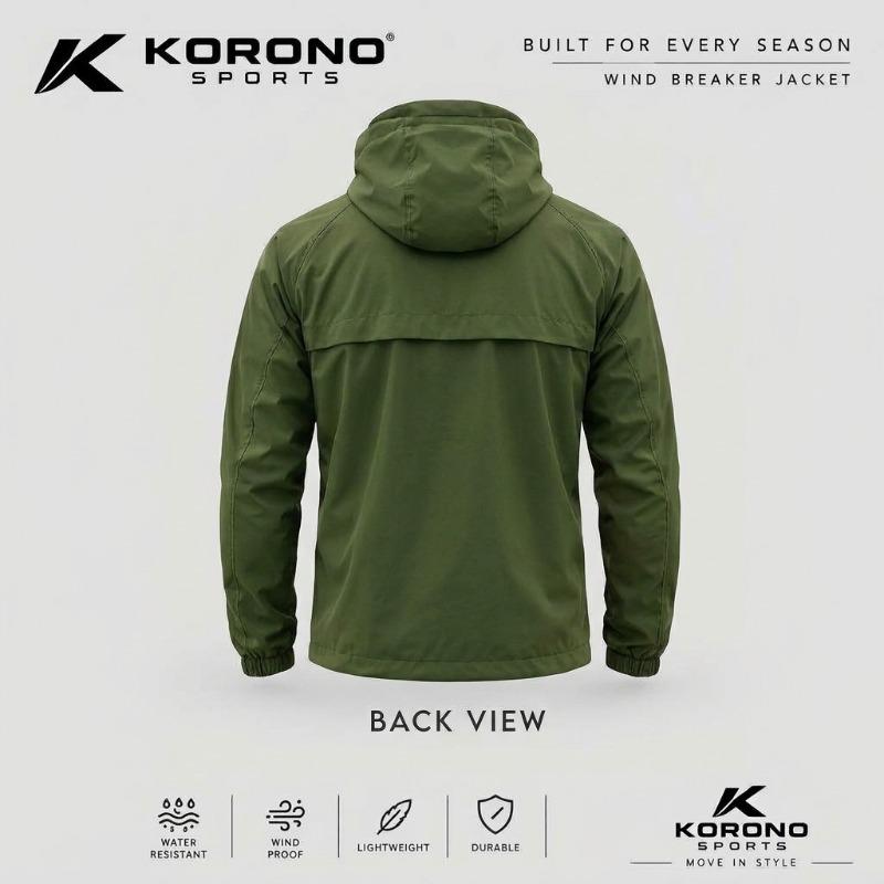 Custom Water-Resistant Windbreaker Jacket –  Wholesale Men's Full-Zip Windproof Hooded Jacket