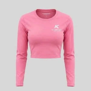 Custom 100% Cotton Long-Sleeve Crop Top – Wholesale Women's Basic Long-Sleeve Crop Tee