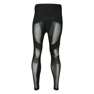 Black Sheer Spandex Mesh Leggings High Waist Stretch Fitness &amp; Fashion Tights for Women