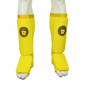 Professional Elasticated Shin Instep Guards 100% Polyester Padded MMA Lightweight High-Impact Martial Arts Protection