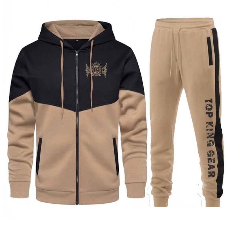 TOPKINGGEAR TKG-TRS-4593 Athletic Casual Hooded Sweatshirt & Joggers Set