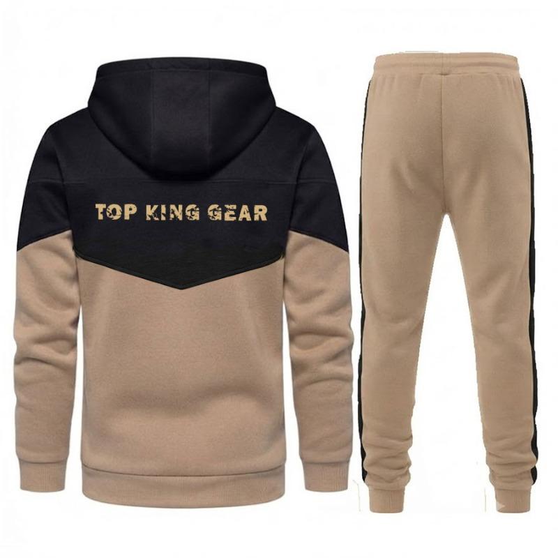 TOPKINGGEAR TKG-TRS-4593 Athletic Casual Hooded Sweatshirt & Joggers Set