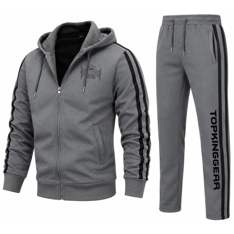 TOPKINGGEAR APEX Premium Hooded Sports Casual Sweat Tracksuit - Full-Zip Set