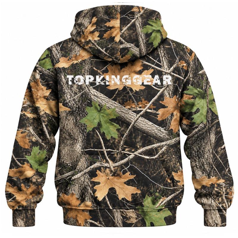 TOPKINGGEAR Hunter Pro Woodland Camo Zip Hoodie - TKG-HD-4388
