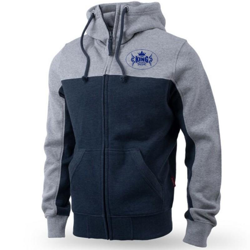 TOPKINGGEAR Custom Men's Contrast Panel YKK Zip Hoodie - TKG-HD-4429