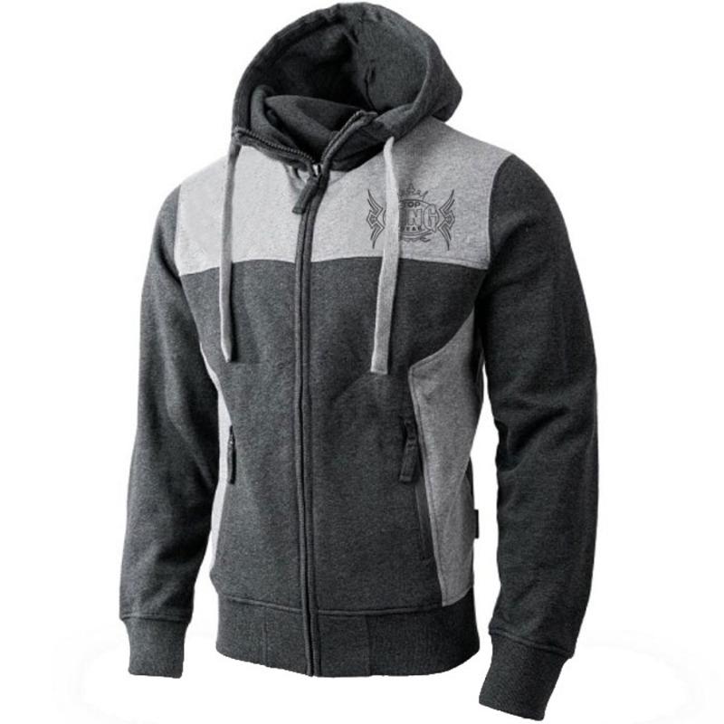 TOPKINGGEAR Custom Men's Contrast Panel YKK Zip Hoodie - TKG-HD-4429