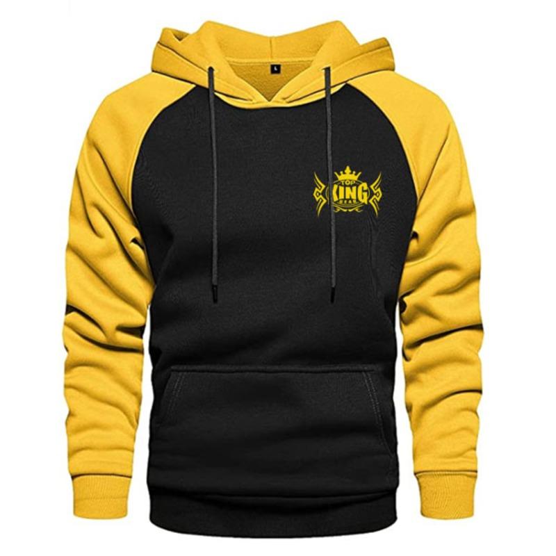 TOPKINGGEAR Men's Contrast Color Raglan Sleeve Hoodie - TKG-HD-4389