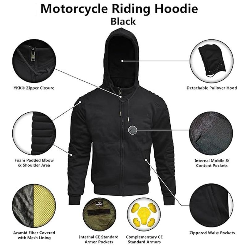TOP KING GEAR Armored Kevlar Motorcycle Riding Hoodie - TKG-PKH-7