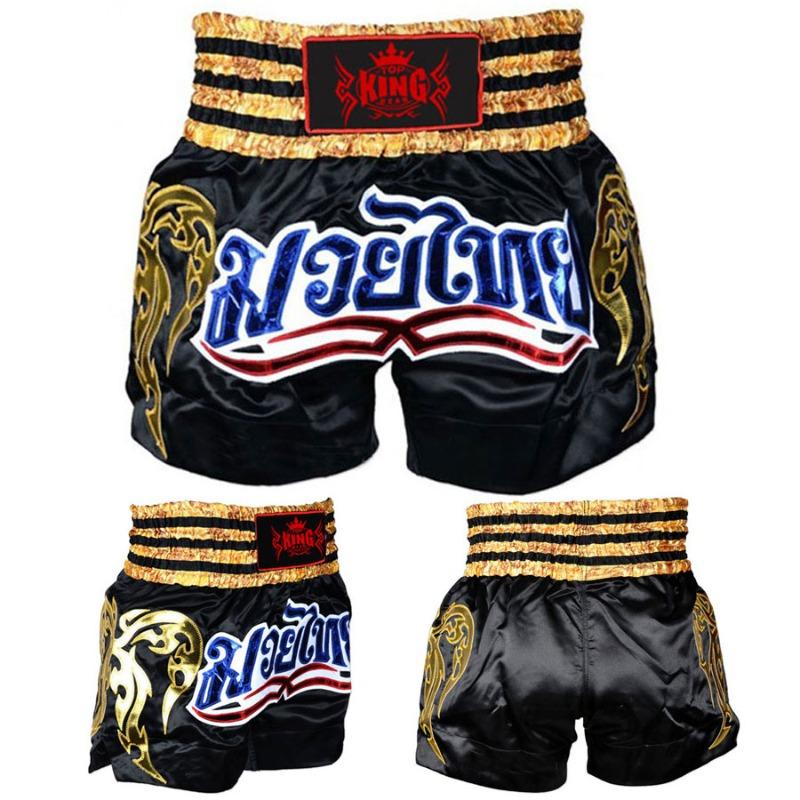 Boxing Muay Thai Shorts - Red Tribal Thai Script Satin Fight Shorts-TKG-BTS-6503