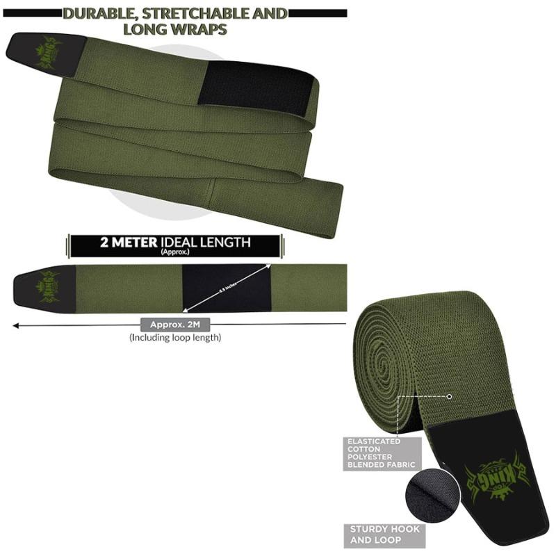 Custom Weightlifting Knee Wraps-Power Lifting Gym Knee Wraps 6.5" Wide-TKG-WKW-860