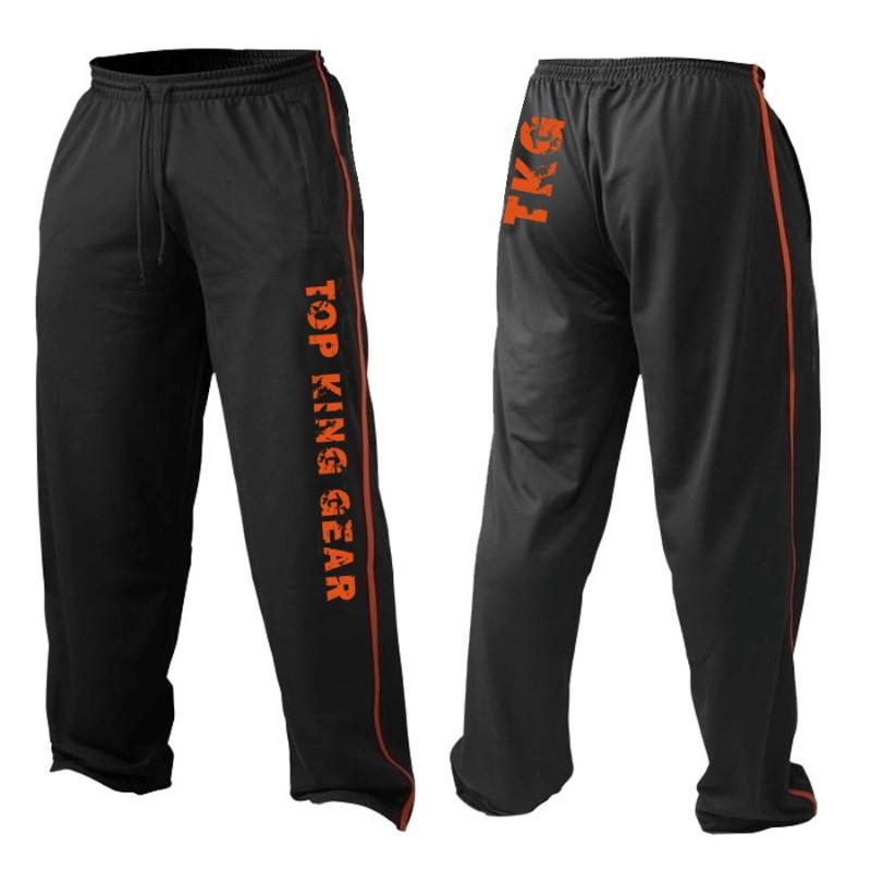 Men Contrast Sides Taping Mesh Pant-Pro Bodybuilder Loose Mesh Pant-TKG-MGMP-1808