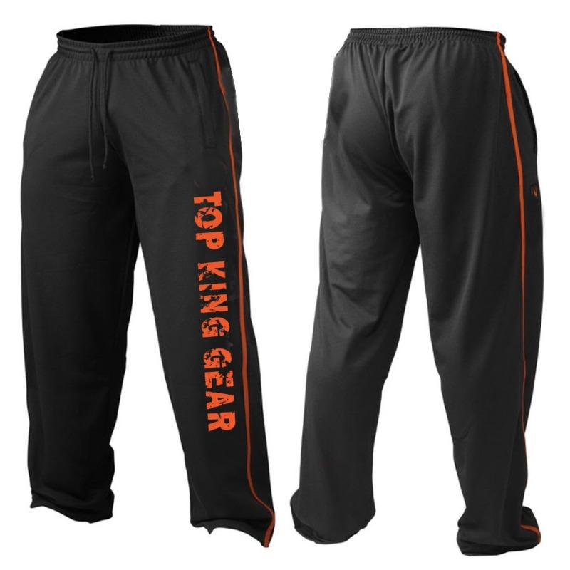 Men Contrast Sides Taping Mesh Pant-Pro Bodybuilder Loose Mesh Pant-TKG-MGMP-1808