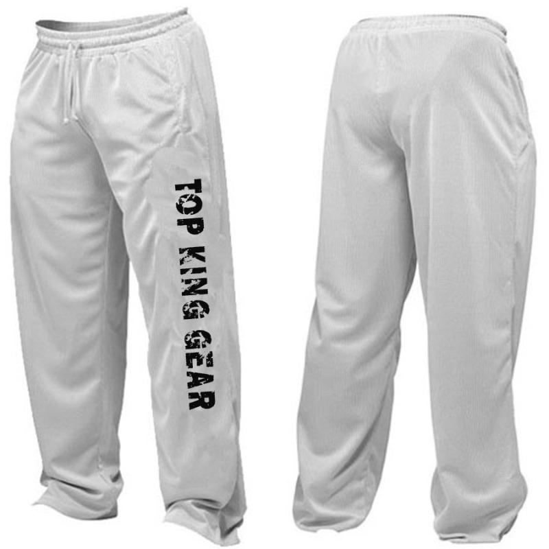 Men Contrast Sides Taping Mesh Pant-Pro Bodybuilder Loose Mesh Pant-TKG-MGMP-1808