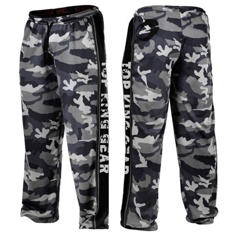 Men Contrast Sides Taping Mesh Pant-Pro Bodybuilder Loose Mesh Pant-TKG-MGMP-1808