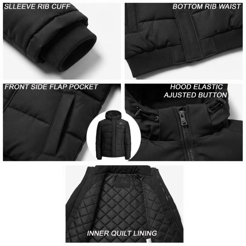 TOP KING GEAR Men's Hooded Quilted Puffer Jacket