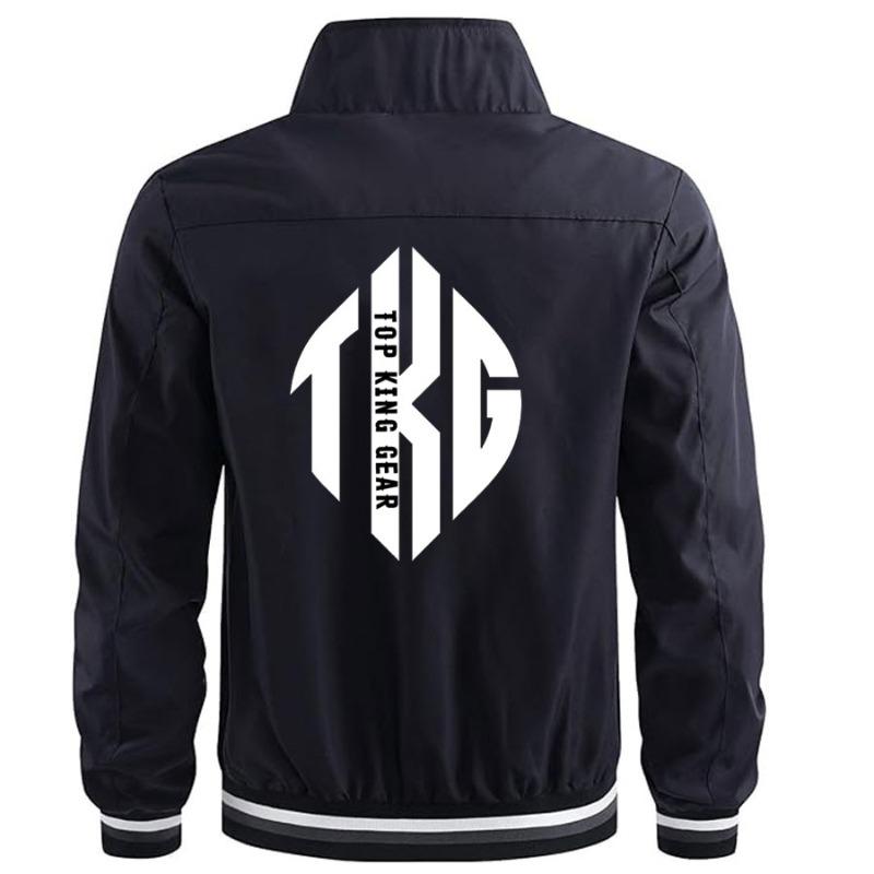 TOP KING GEAR Men's Lightweight Bomber Jacket Zip Up With Pockets