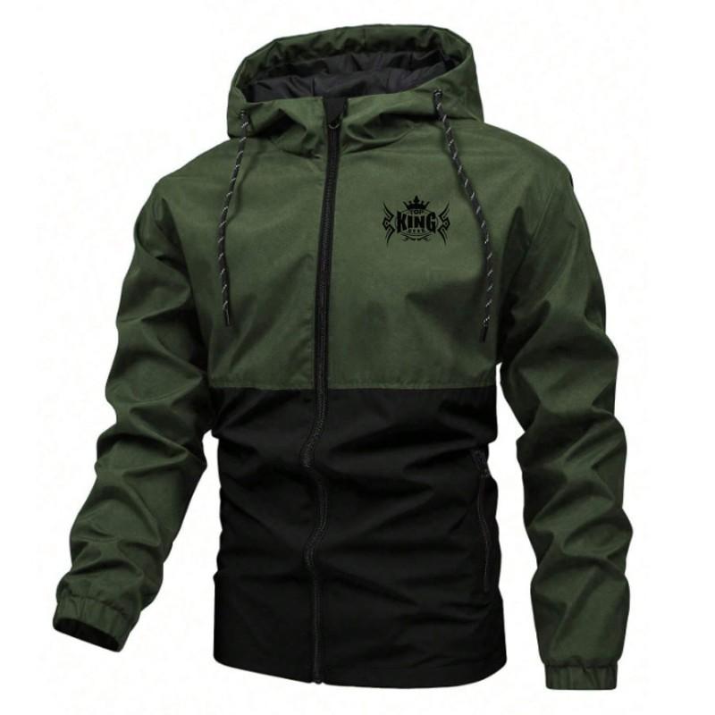 TOP KING GEAR Men's Colorblock Hoodie Bomber Jacket
