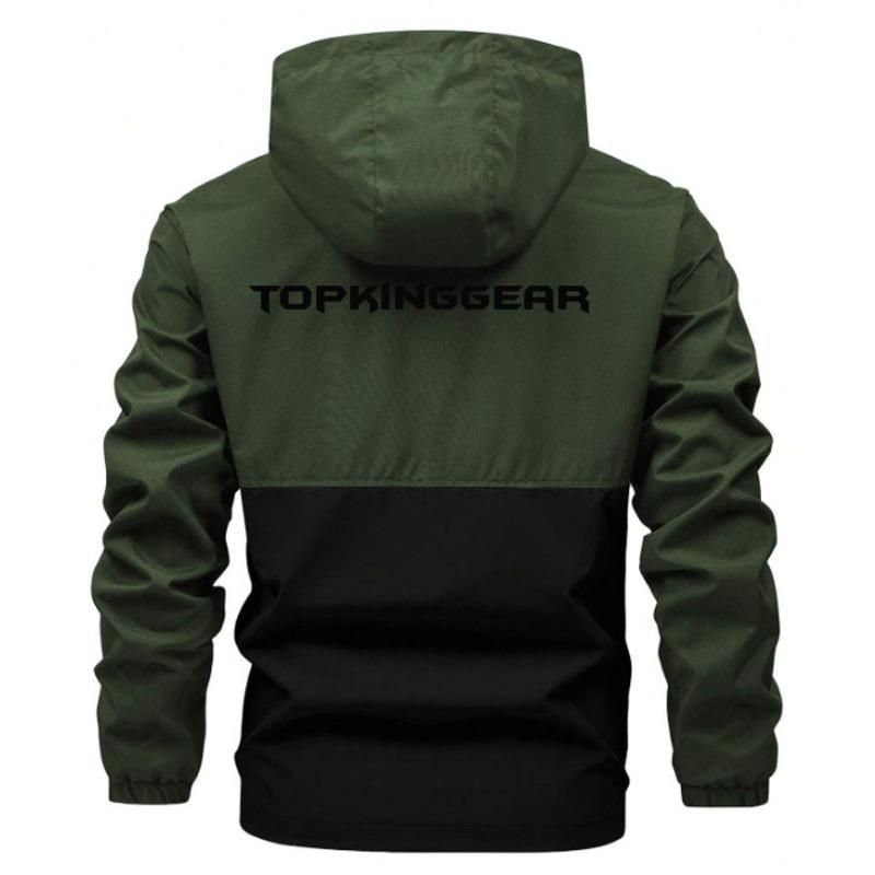 TOP KING GEAR Men's Colorblock Hoodie Bomber Jacket