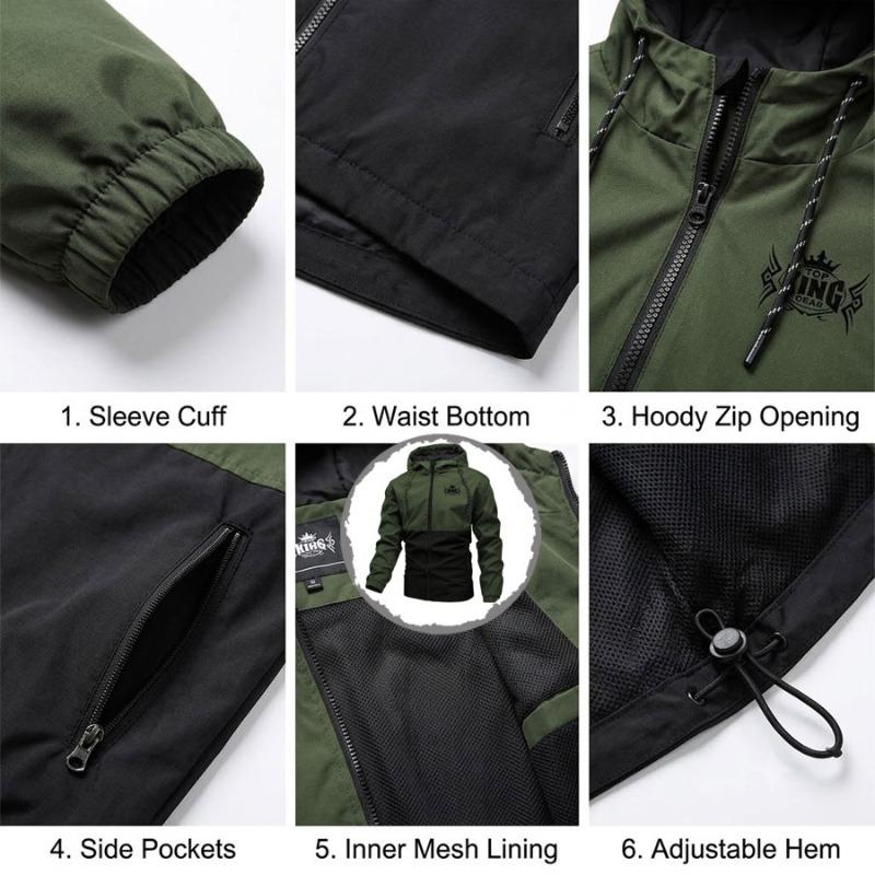 TOP KING GEAR Men's Colorblock Hoodie Bomber Jacket