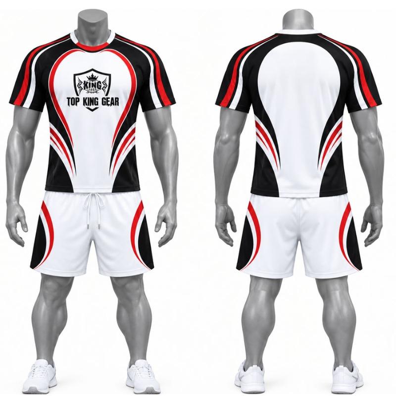 TOP KING GEAR Premium Custom Sublimated Rugby Uniforms - Jersey & Shorts Set