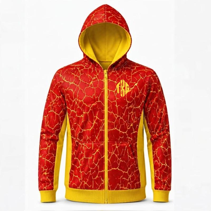 Premium Custom Sublimation Sports Hoodie - 100% Polyester 260/365 GSM Fleece Zip-up Pullover Hoodie | TOP KING GEAR