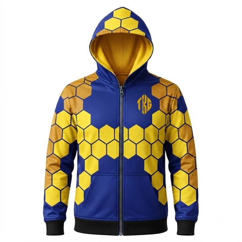 Premium Custom Sublimation Sports Hoodie - 100% Polyester Fleece Zip-up & Pullover | TOP KING GEAR
