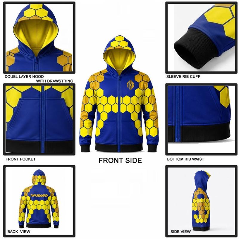 Premium Custom Sublimation Sports Hoodie - 100% Polyester Fleece Zip-up & Pullover | TOP KING GEAR