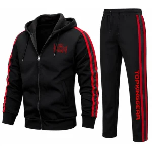 TOPKINGGEAR APEX Premium Hooded Sports Casual Sweat Tracksuit - Full-Zip Set