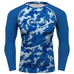 TOP KING GEAR TKG-SRG-1303 Sublimation Printed Long Sleeves Camo Compression Rash Guard