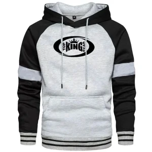 Contrast Color Raglan Style Casual Hoodie – Cotton Blend Training &amp; Streetwear Hoodie with Kangaroo Pocket