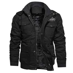 TOP KING GEAR Casual Winter Denim Jean Cargo Hooded Jacket