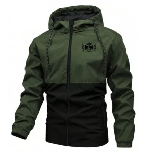 TOP KING GEAR Men's Colorblock Hoodie Bomber Jacket
