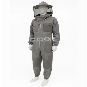 Grey Semi-Ventilated Unisex Beekeeping Suit | Lightweight Full-Body Protection with Hat &amp; Elastic Cuffs