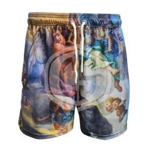 Men's Beach Wear Sublimated Swim Shorts Angel Print