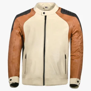 Café Racer Leather Jacket – Genuine Cowhide Motorcycle Biker Jacket