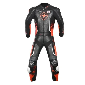 Men’s Professional Track Racing Leather Suit – High Performance Motorcycle Riding Gear