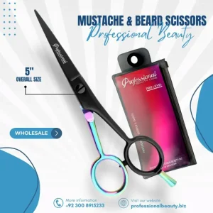 Professional Beard Trimming Scissors – Sharp Precision Mustache Grooming Shears for Men (J2 Stainless Steel)