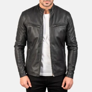 Ionic Black Leather Jacket (Fashion Leather Jacket)