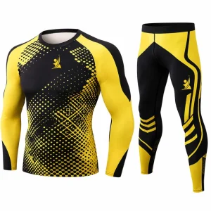Men's MMA Compression Suit | Yellow &amp; Black 2-Pc